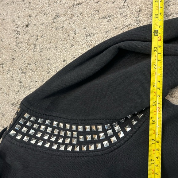 True Religion L unisex Black Studded Hoodie vintage Y2K faded and worn Y2K - Picture 14 of 14